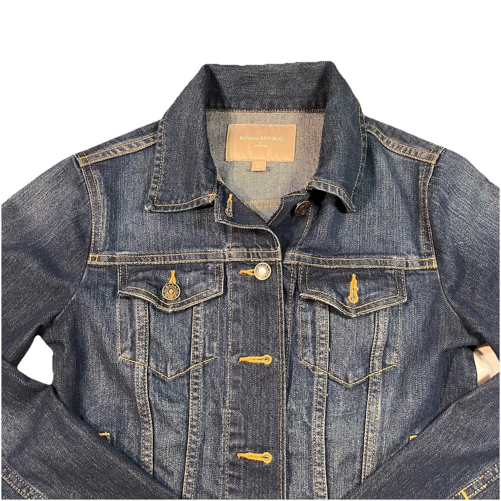 Banana Republic Women's Jean Jacket Dark Wash Sz XS Stretch EUC
